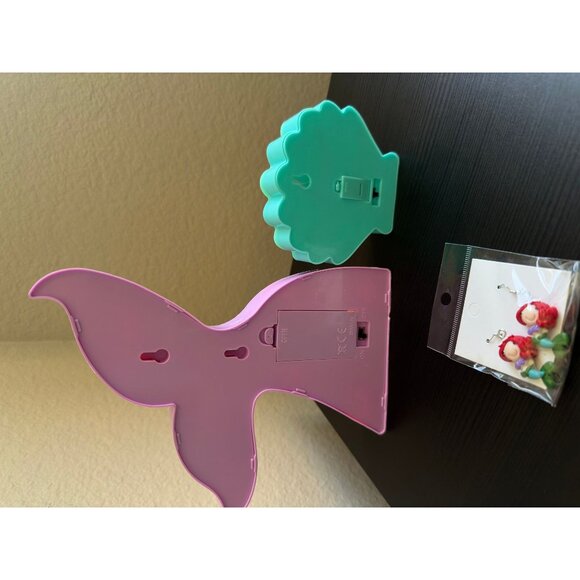Mermaid Party Decorations Cute Purple Mermaid Tail Night Light Blue Seashell - Picture 6 of 9